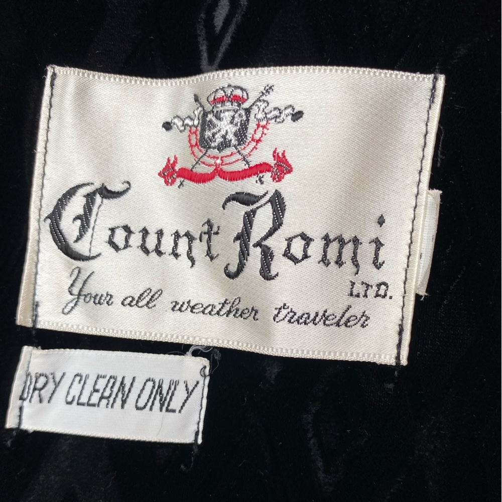 Vintage Count Romi Double Breasted Black Velvet Full Length Coat Size 10 - Picture 2 of 14